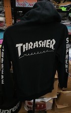 Sweat À Capuche SS11 Supreme X Thrasher M Moyen Noir Vintage 2011
