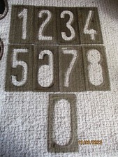 Ancien Pochoir Plastique Marquage Caisse Bois Porte N° de Rue Chiffres 6=9