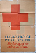 affiche ancienne, LA CROIX ROUGE ne sollicite pas