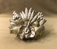 ancienne fronton en bois doré 18ème XVIII élément ornement boiserie 18 x 16 cm