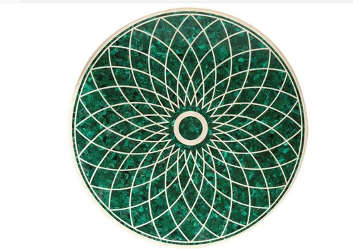 Green malachite round - green,