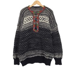 Nordique Pull Noir Scandinaves Foire Île Vintage Chaud Tricot Hommes Dc1 Taille