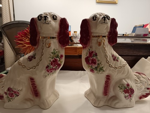 Paire chiens faience - paire,
