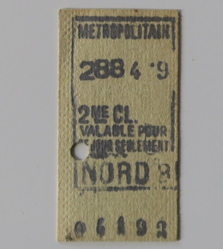 Ancien ticket paris - ticket, métro