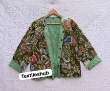 Indien Vert Floral Coton