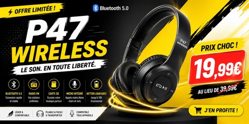 Casque bluetooth sans fil - casque,