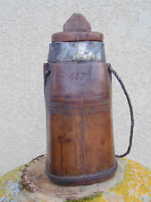 Art populaire ancienne gourde à alcool en bois fin XIXème daté 1879