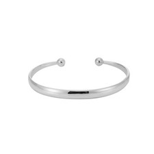 Silverly Argent .925 Bracelet Jonc Manchette Torque à Bord Incurvé Plat Réglable