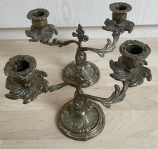 Ancienne Paire de Bougeoirs Chandeliers en bronze 19ème siècle décor rocaille