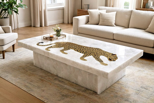 White quartz dining center - dining,