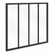 Verrière atelier 4 vitrages L. 120 x H.108 cm en métal noir et verre trempé