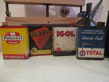 ANCIENS bidons huiles lot de 4