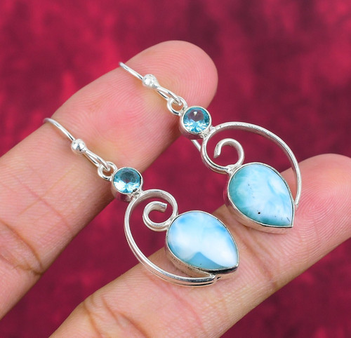 Larimar blue topaz gemstone - larimar, &
