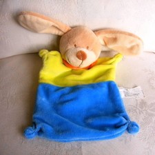 Doudou Lapin Nicotoy - Jaune Bleu