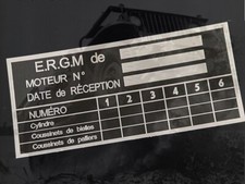 PLAQUE PLAQUETTE LABEL ALU HOTCHKISS M201 ERGM MOTEUR  ..... - jeep willys