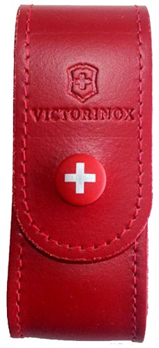 Victorinox etui cuir rouge - etui,