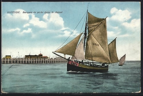 Cpa ostende barques peche - cpa, de