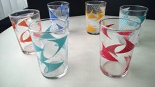 6 Verres gobelets  décor