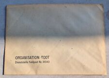 Enveloppe Organisation TODT  OBL Normandie bunker atlantikwall ww2