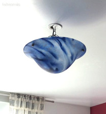 ART DECO -  VASQUE LUSTRE SUSPENSION en Pâte de VERRE - TBE