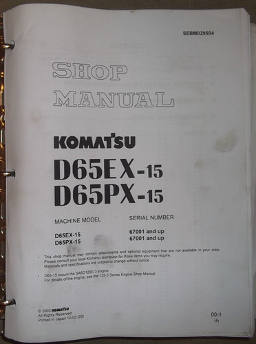 Komatsu d65ex d65px 15 - komatsu, d65ex-15