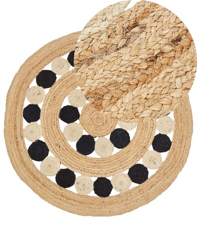 Tapis boho rustique rond 140 - rustique,
