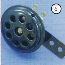 Klaxon 6V/70mm Noir - 7618326