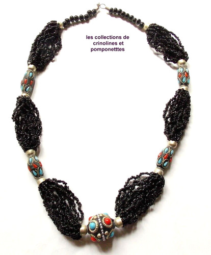 Collier perles verre et - collier,
