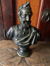 TRÈS RARE ANCIEN BUSTE STATUE BRONZE HENRI IV EN EMPEREUR ROMAIN H19 cm P1,380Kg
