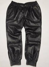 Pantalon en cuir pour homme véritable cuir d'agneau noir style rocker pantalo...