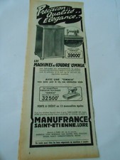 PUBLICITE 1955  Les Machines à coudre Omnia Manufrance St Etienne Loire