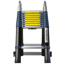 WORHAN® Echelle 5.6m Télescopique PRO 2en1 Alu Pliable Polyvalente Escabeau 560