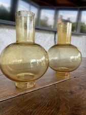 Globes Lampe à Huile Pétrole Ambre En Verre 
