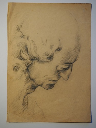 Dessin ancien pierre noire - ancien,