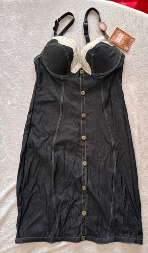 Bustier long lingerie denim - long,