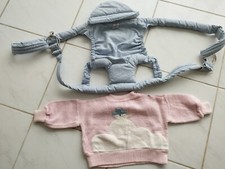 PORTE BEBE  VENTRAL TISSU COTON REPOSE TETE AMOVIBLE marque KANGOUROU+ PULL