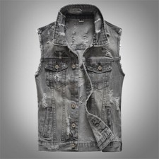 Gilet En Jean Gris Pour Homme