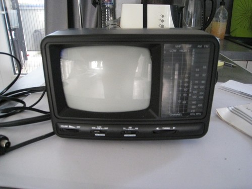 Vintage b w tv with - , b/w
