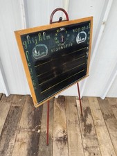 Tableau Écolier Ancien Noir Contour Bois + Tube Métal Rouge Vintage #C706