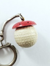 PORTE-CLES - CURIEUX Étrange BALLE GOLF et 2 DÉS Miniatures Vintage 1960s -