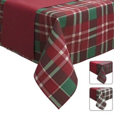Nappe De Noël Tartan En Toile Avec Chemin De Table Noël Plusieurs Tailles 6969