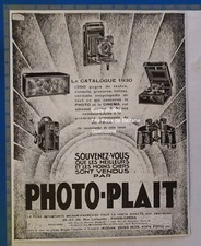 PHOTO PLAIT appareils photo   publicité 1930