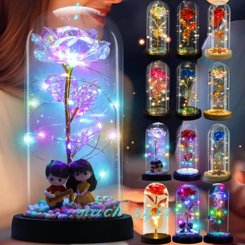 Rose flower glass dome - in,