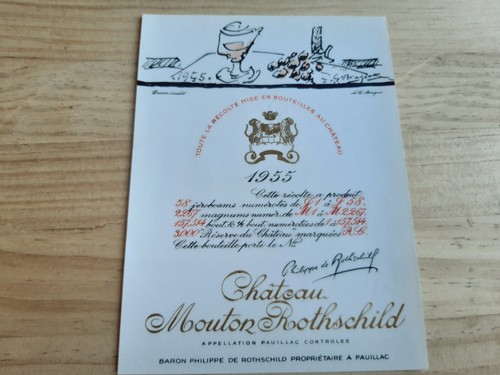 étiquette vin chateau mouton - vin,