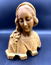 Buste ancien en cire représentant la Vierge Marie