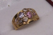 Bague tutti frutti multi pierres fines or jaune 18 carats 750 joaillier (Stern?)