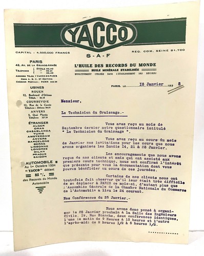 Ancien document huile yacco - ancien,