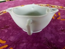 Saucière Double Bec Gras et Maigre Porcelaine Tradition CNP France Blanche