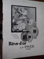 REVE D'OR parfum de LT PIVER + ODEOLA + JOK publicité papier ILLUSTRATION 1929