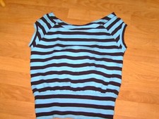 Sweat shirt léger manches courtes NAF NAF turquoise et noir  taille M TBE